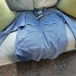 JCrew Women's Blue Denim Button-Up Shirt